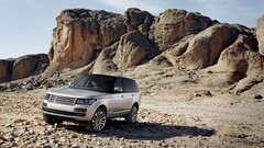 Range Rover rock Car silver cars vehicle outdoors