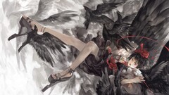raven anime girls Birds Anime fantasy art