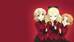 red background Anime anime girls girls und panzer
