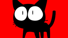 red background cats Animals Anime