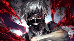 red eyes teeth Anime