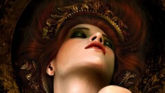 redhead fantasy girl fantasy art face Women artwork