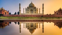 reflection building Taj Mahal India asian architecture love