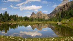 reflection landscape Mountains pond
