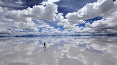reflection sky clouds fantasy art nature landscape