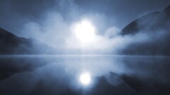 reflection water mist Lake