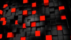 render black red digital art Cube cgi 3D Blocks 3d abstract