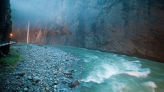 river stones waterfall switzerland