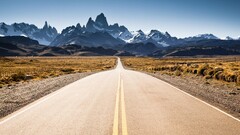 road asphalt Mountains landscape
