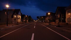 road City urban lantern night