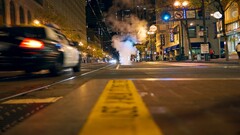 road cityscape night police Car