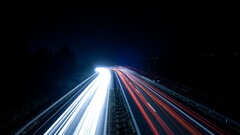 road light trails night long exposure traffic