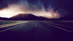 road Mountains filter landscape digital art sky