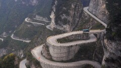 road Mountains hairpin turns