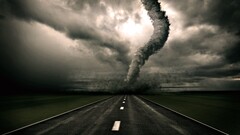 road tornado nature digital art sky storm