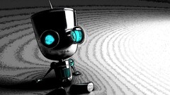 robot artwork digital art concept art gir Invader Zim cyan