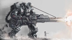 robot mech Anime gray