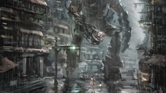 robotic science fiction artwork futuristic Anime