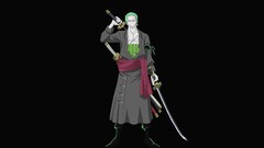 Roronoa Zoro One Piece black background anime boys Anime warrior