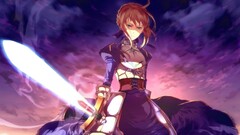 saber fate series anime girls sword weapon redhead Anime