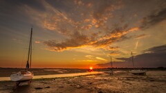 sailing ship Sea sky clouds sunlight boat