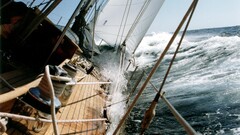 sailing ship ship vehicle Sea waves water