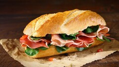 salad ham sandwich food