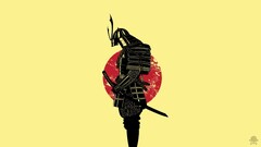 samurai warrior Japan armor Minimalism artwork