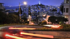 San Francisco road USA long exposure Car traffic cityscape