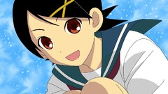 sayonara zetsubou sensei Anime blue background Kafuka Fuura