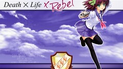 school uniform Anime anime girls green eyes stockings gun weapon