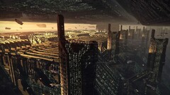 science fiction artwork futuristic city