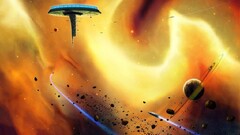 science fiction artwork futuristic planetary rings Space