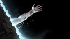 science fiction artwork futuristic wires hands