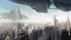 science fiction digital art artwork cityscape