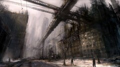 science fiction futuristic city artwork City cityscape