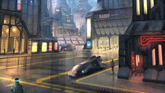 science fiction futuristic city artwork digital art