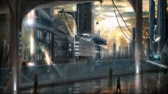 science fiction futuristic city artwork