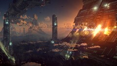 science fiction futuristic city digital art