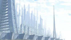 science fiction futuristic city digital art
