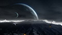 science fiction planet digital art
