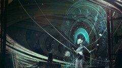 science fiction Robots Machine futuristic cyan