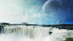 science fiction space art nature digital art