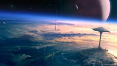 science fiction space art planet Space digital art