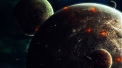 science fiction space art Space planet digital art