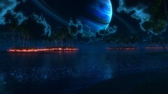 science fiction Space planet nature digital art