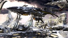 science fiction spaceship digital art futuristic