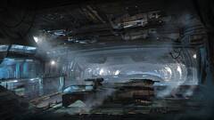 science fiction star citizen spaceship hangar video games