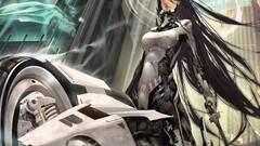 science fiction vehicle big boobs anime girls artwork Anime