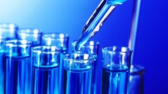 Science liquid blue background chemistry gradient